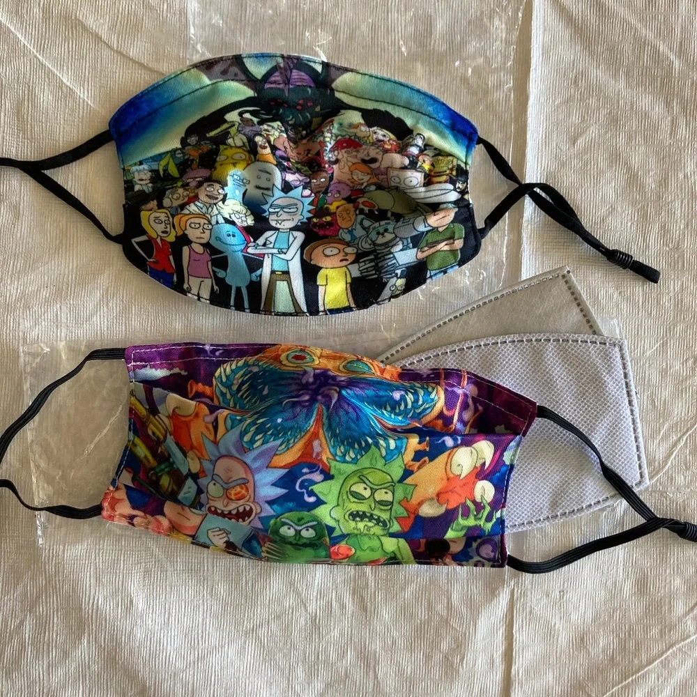 Two Rick & Morty Face Masks New